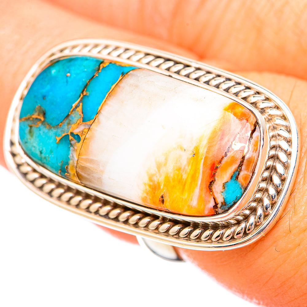 Spiny Oyster Turquoise Rings handcrafted by Ana Silver Co - RING115852
