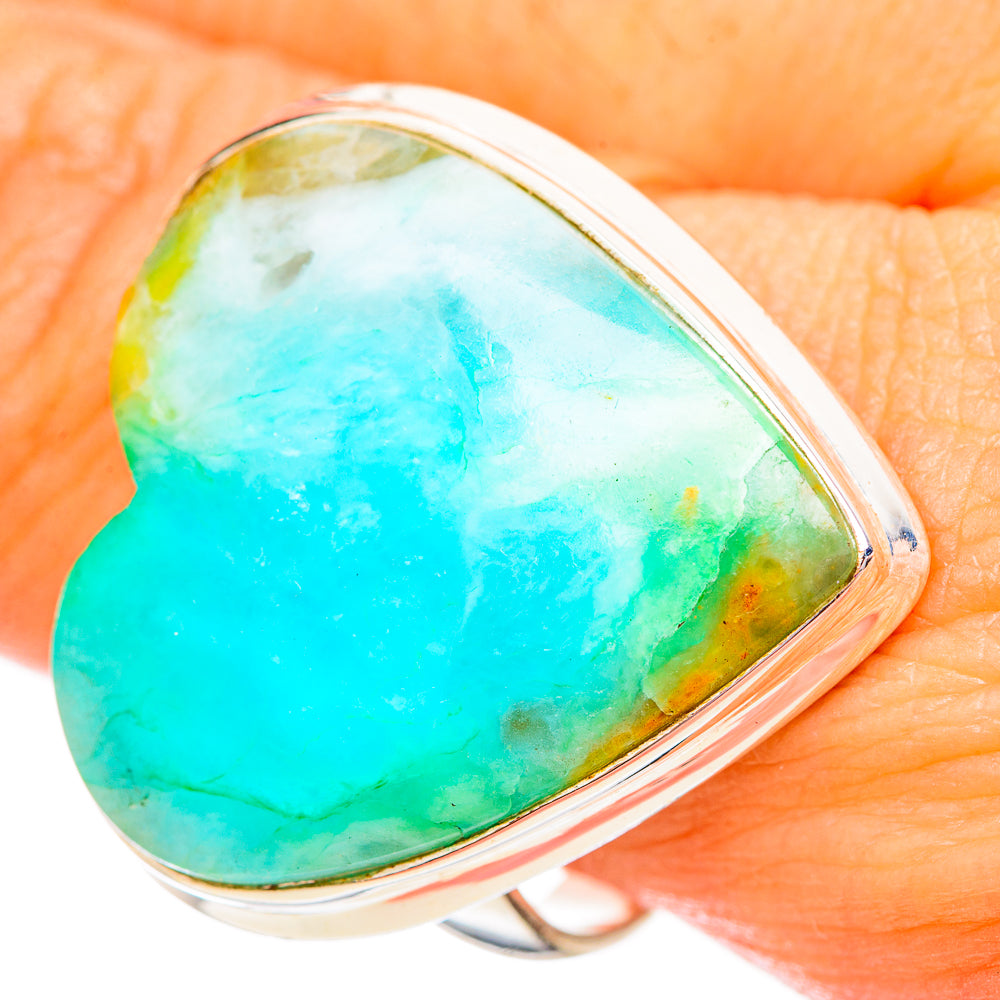 Peruvian Chrysocolla Rings handcrafted by Ana Silver Co - RING115867