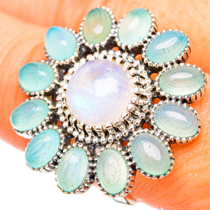 Rainbow Moonstone Rings handcrafted by Ana Silver Co - RING115869