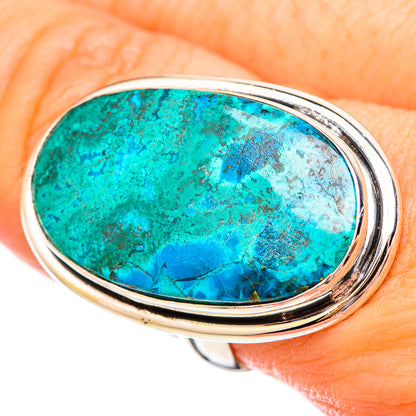 Peruvian Chrysocolla Rings handcrafted by Ana Silver Co - RING115894