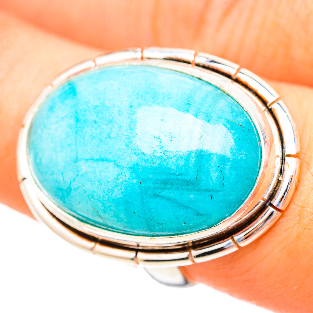 Peruvian Amazonite Rings handcrafted by Ana Silver Co - RING115896