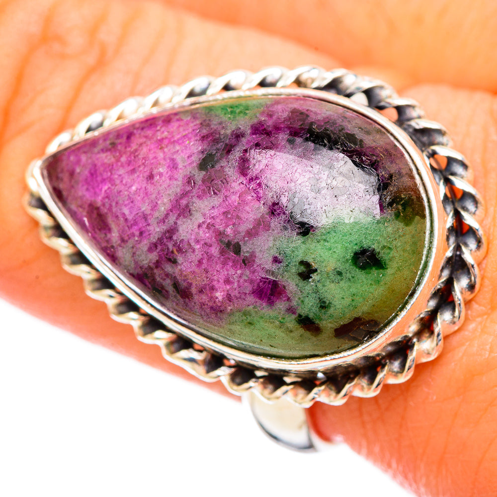 Ruby Zoisite Rings handcrafted by Ana Silver Co - RING115918