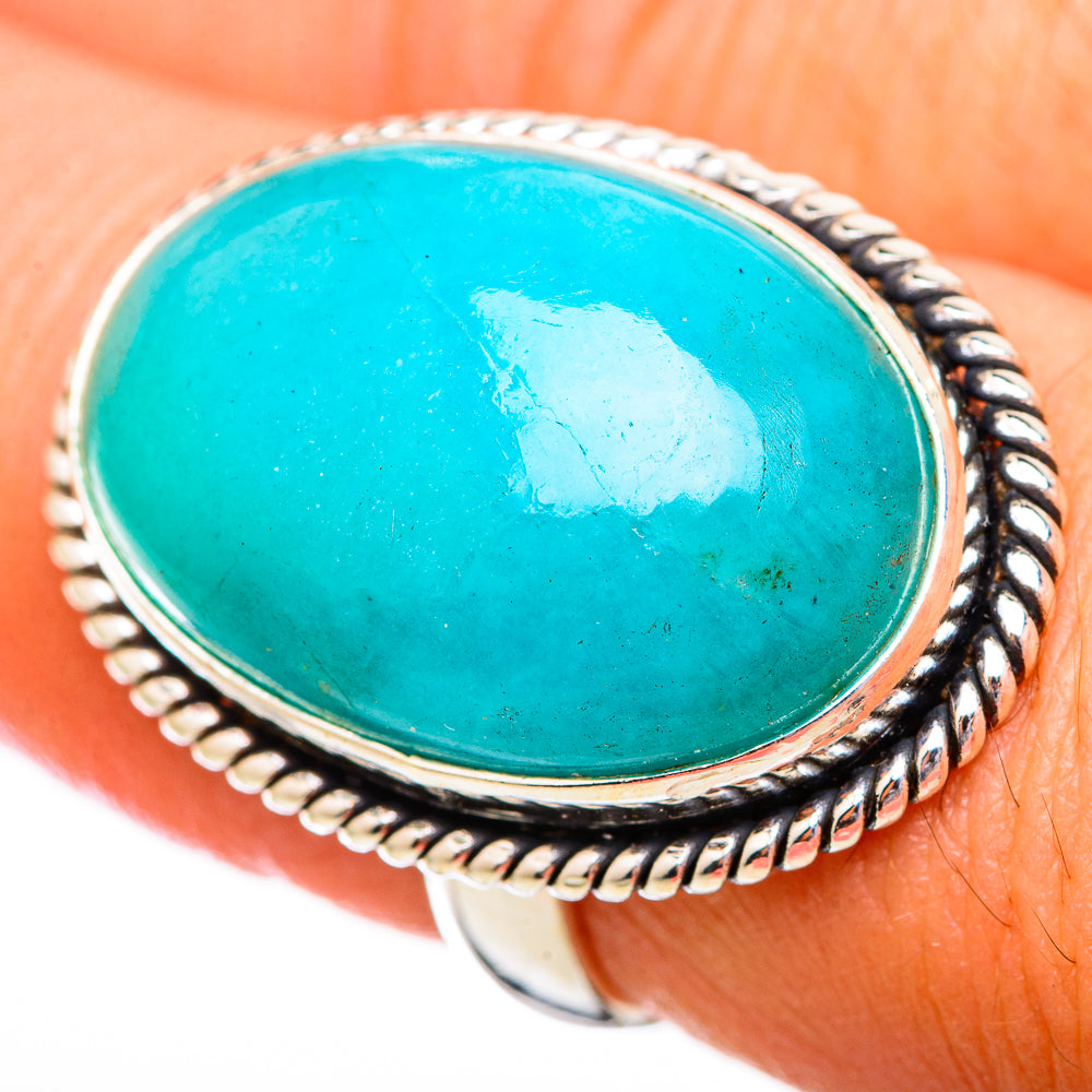 Peruvian Amazonite Rings handcrafted by Ana Silver Co - RING115923