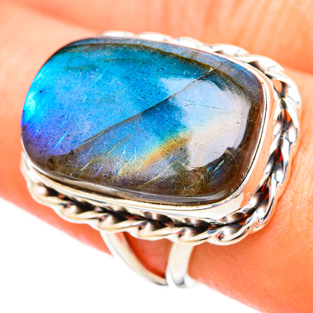 Labradorite Rings handcrafted by Ana Silver Co - RING115924