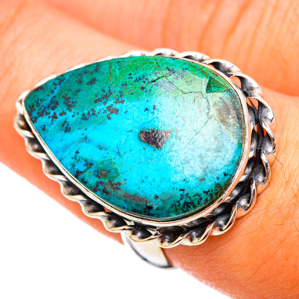 Peruvian Chrysocolla Rings handcrafted by Ana Silver Co - RING115927