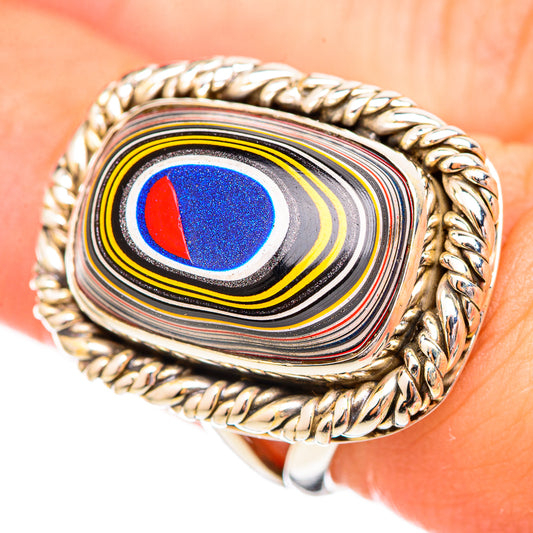 Rainbow Calsilica Rings handcrafted by Ana Silver Co - RING115944