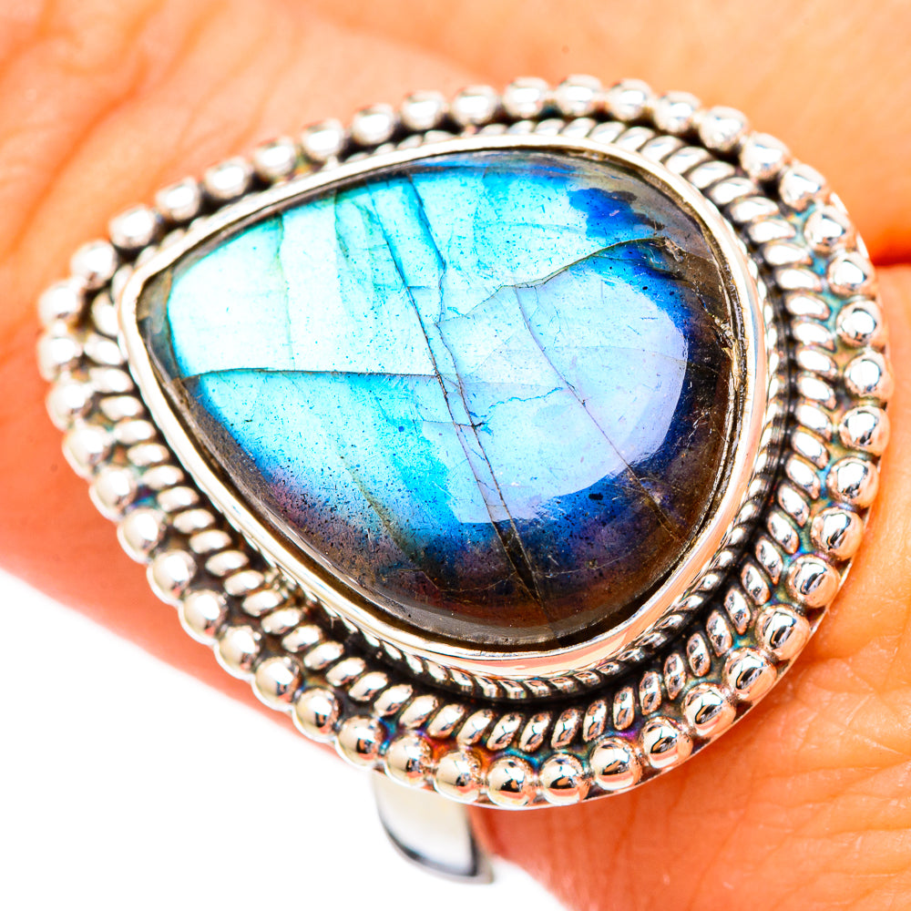 Labradorite Rings handcrafted by Ana Silver Co - RING115947
