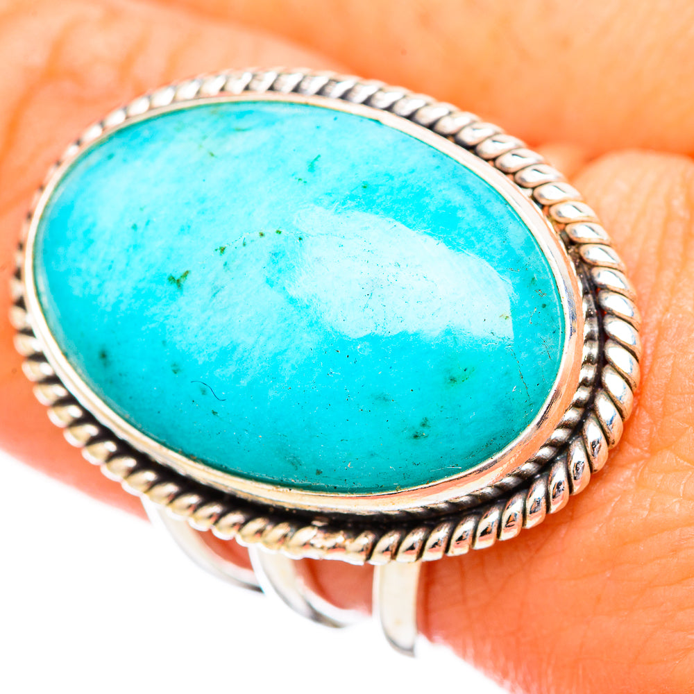 Peruvian Chrysocolla Rings handcrafted by Ana Silver Co - RING115971