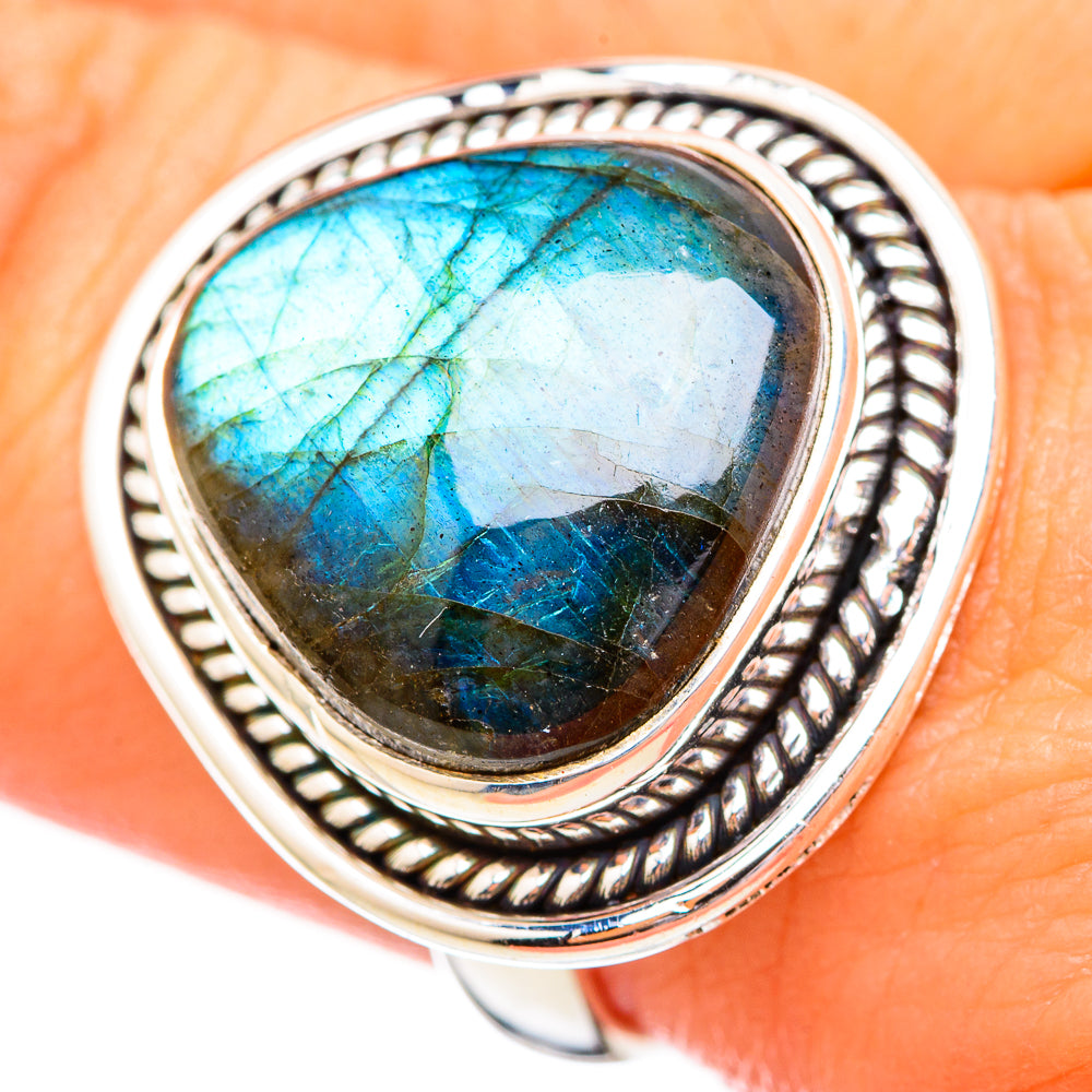 Labradorite Rings handcrafted by Ana Silver Co - RING115973