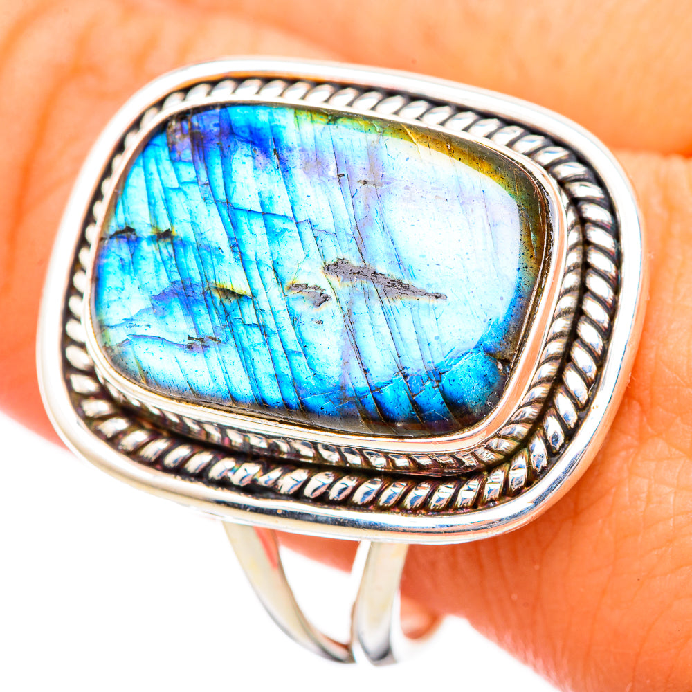 Labradorite Rings handcrafted by Ana Silver Co - RING115993