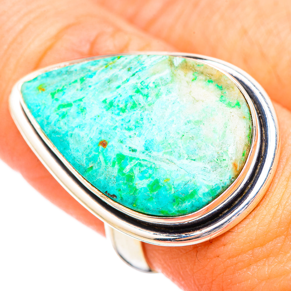 Peruvian Chrysocolla Rings handcrafted by Ana Silver Co - RING115998