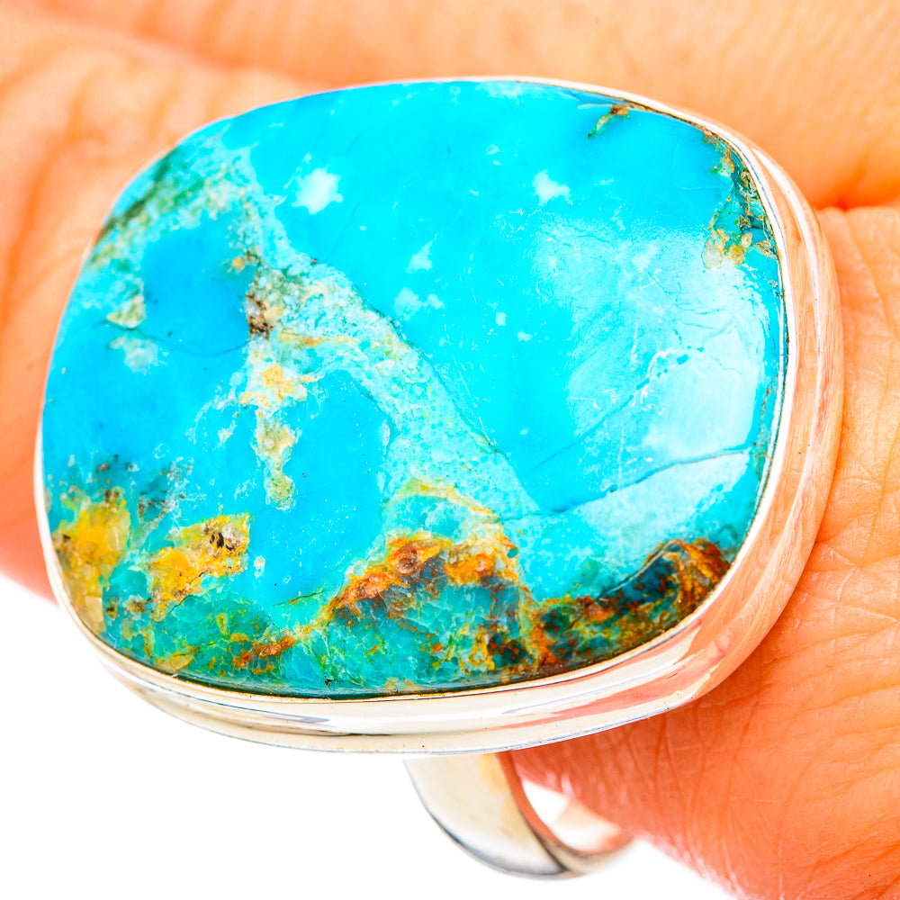 Peruvian Chrysocolla Rings handcrafted by Ana Silver Co - RING116003