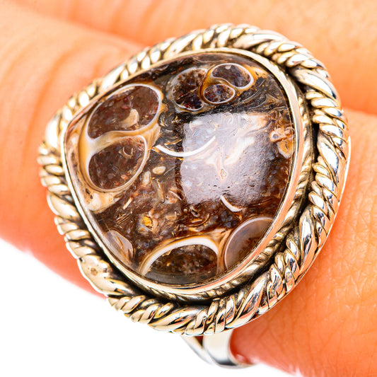 Turritella Agate Rings handcrafted by Ana Silver Co - RING116011