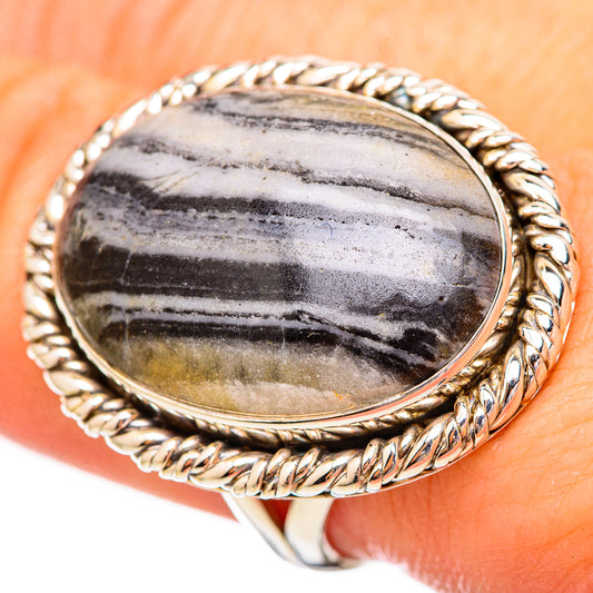 Black Agate Rings handcrafted by Ana Silver Co - RING116024