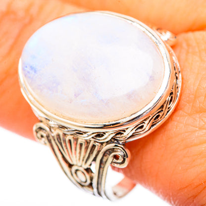 Rainbow Moonstone Rings handcrafted by Ana Silver Co - RING116026