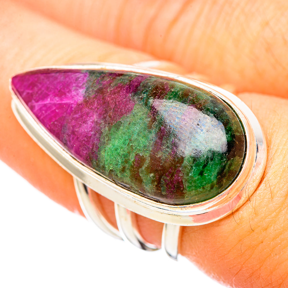 Ruby Zoisite Rings handcrafted by Ana Silver Co - RING116028