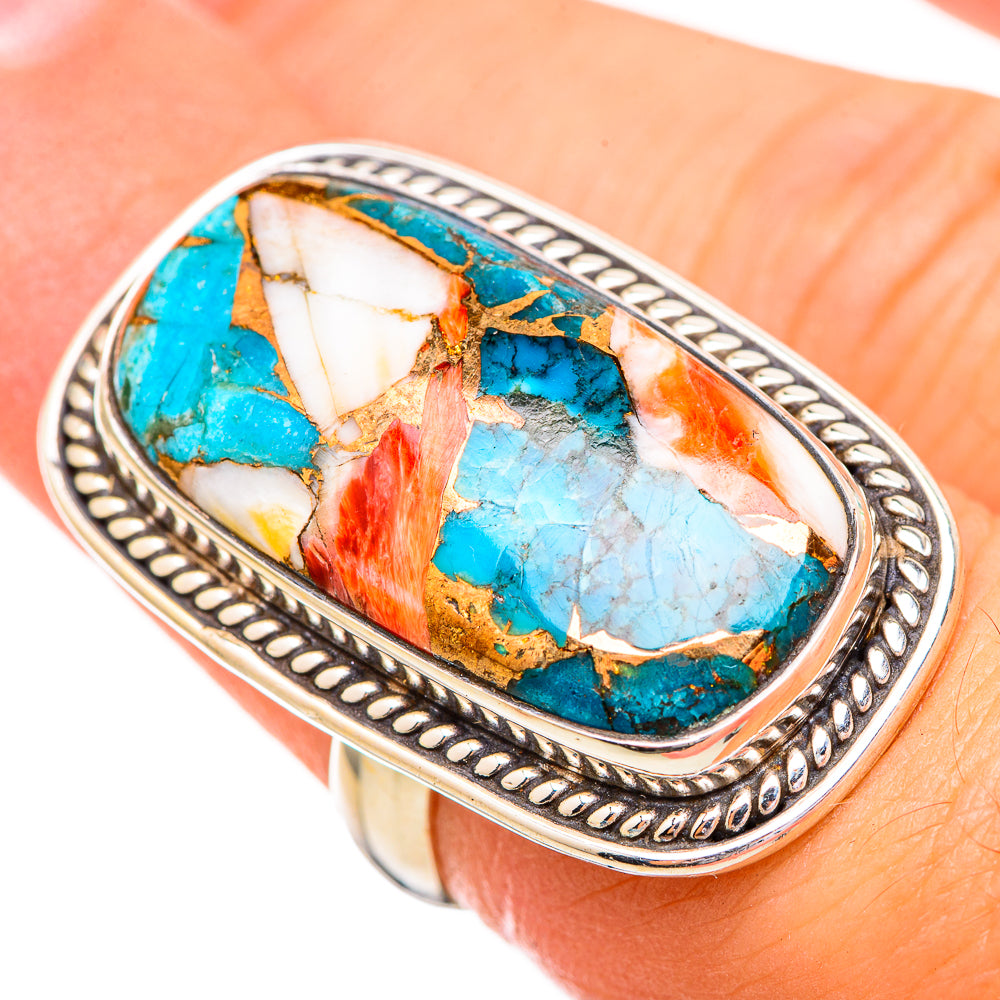 Spiny Oyster Turquoise Rings handcrafted by Ana Silver Co - RING116029