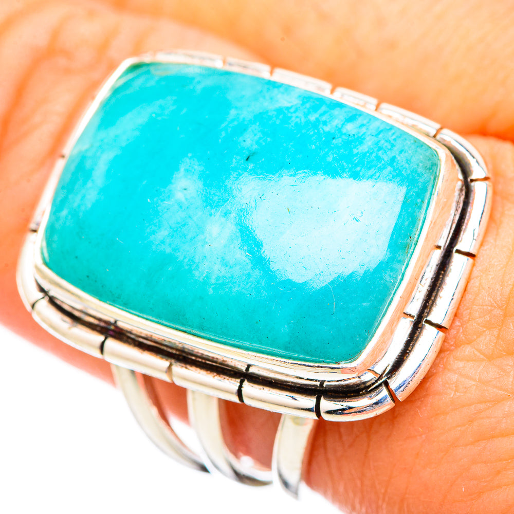 Peruvian Amazonite Rings handcrafted by Ana Silver Co - RING116034