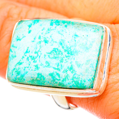 Peruvian Chrysocolla Rings handcrafted by Ana Silver Co - RING116038