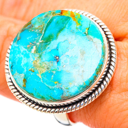 Peruvian Chrysocolla Rings handcrafted by Ana Silver Co - RING116039