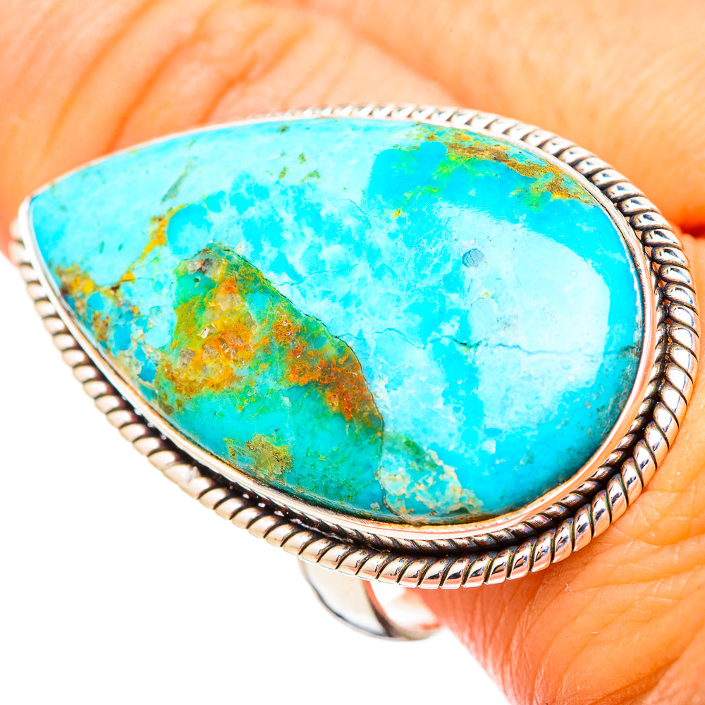 Peruvian Chrysocolla Rings handcrafted by Ana Silver Co - RING116046
