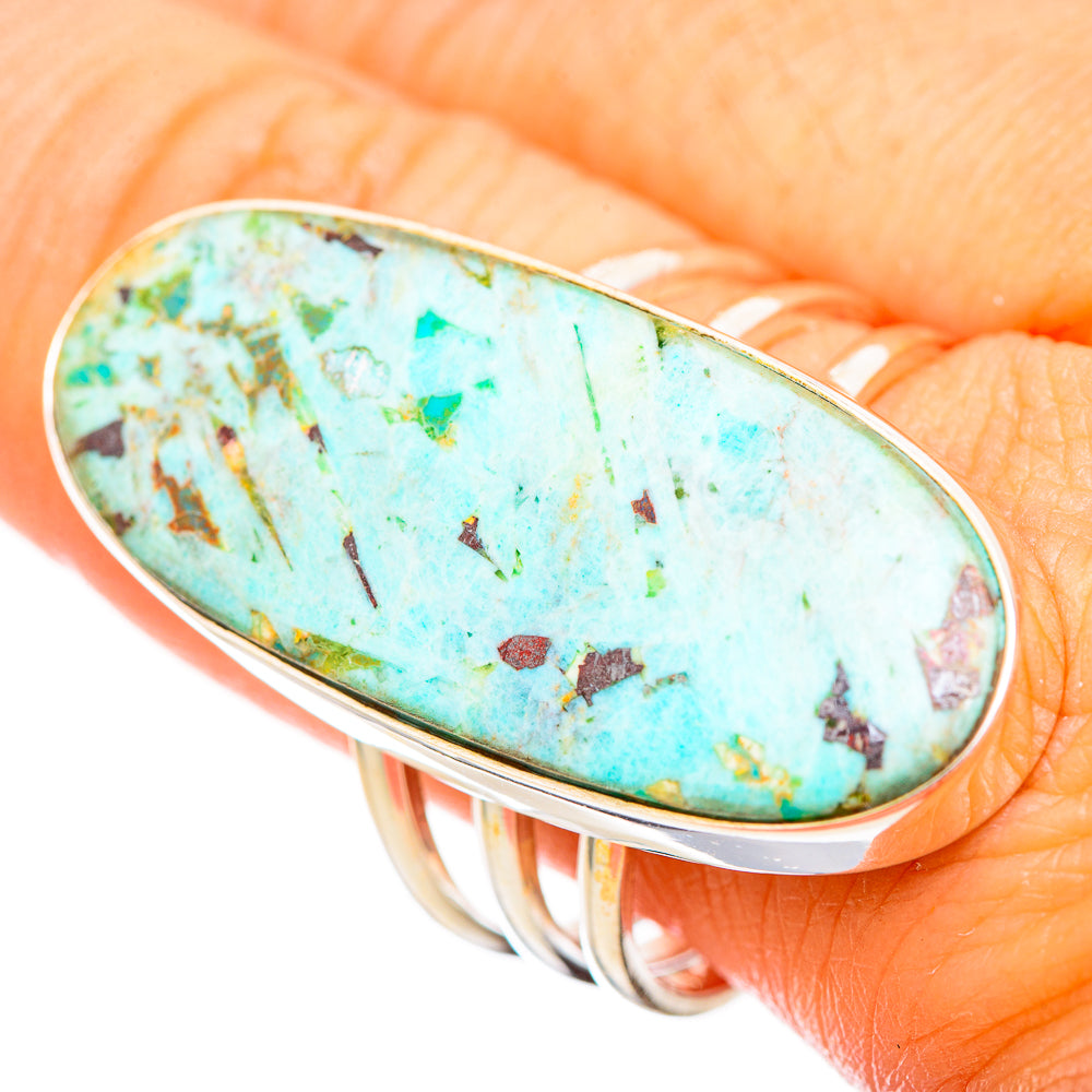 Peruvian Chrysocolla Rings handcrafted by Ana Silver Co - RING116049