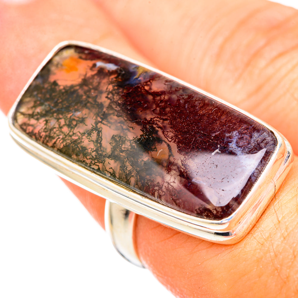 Green Moss Agate Rings handcrafted by Ana Silver Co - RING116070