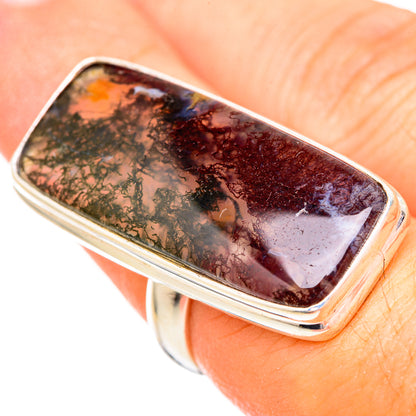 Green Moss Agate Rings handcrafted by Ana Silver Co - RING116070