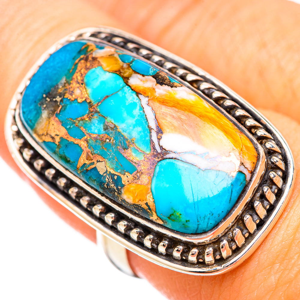 Spiny Oyster Turquoise Rings handcrafted by Ana Silver Co - RING116071