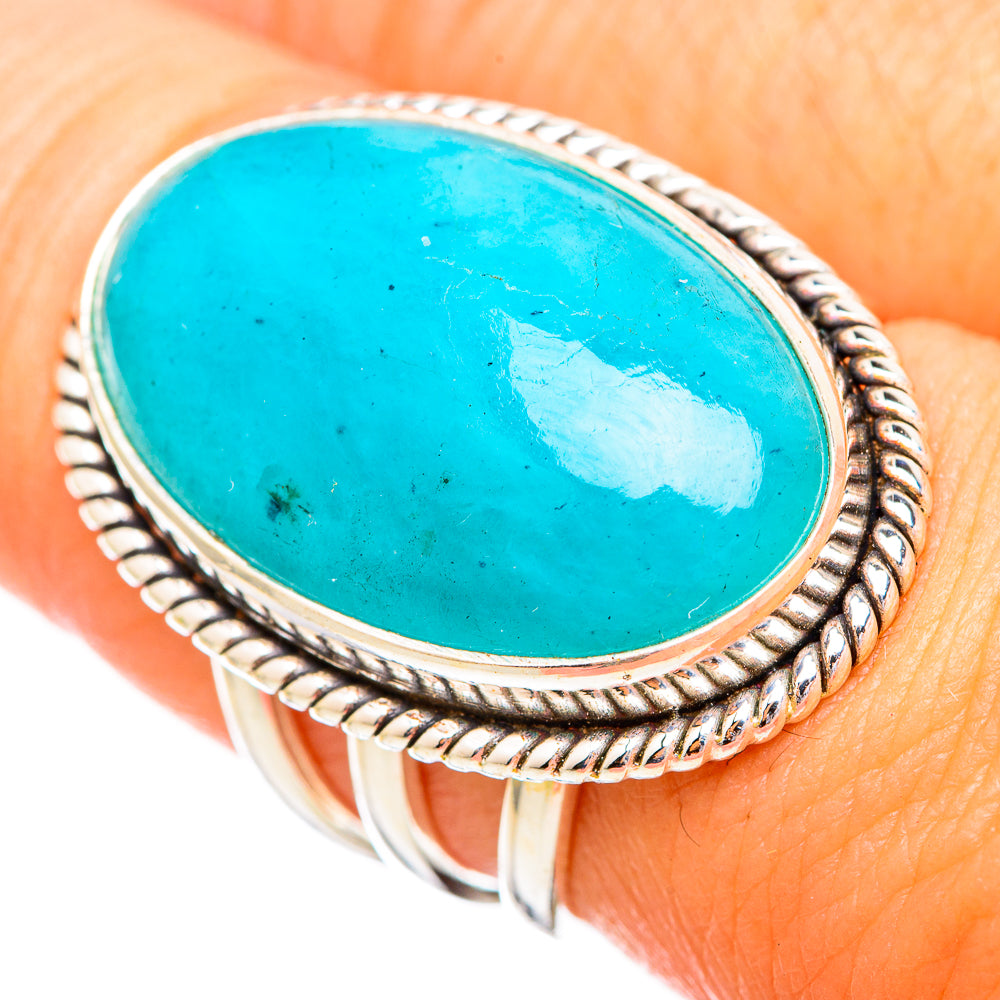Peruvian Amazonite Rings handcrafted by Ana Silver Co - RING116072