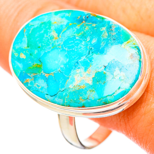 Peruvian Chrysocolla Rings handcrafted by Ana Silver Co - RING116076