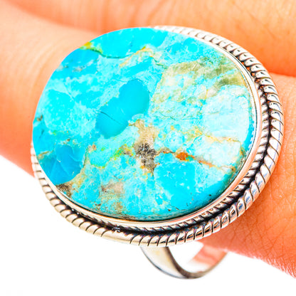 Peruvian Chrysocolla Rings handcrafted by Ana Silver Co - RING116082