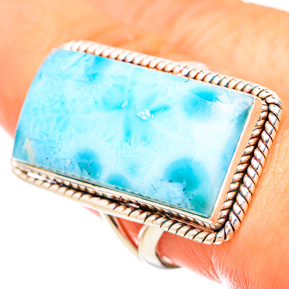 Larimar Rings handcrafted by Ana Silver Co - RING116083