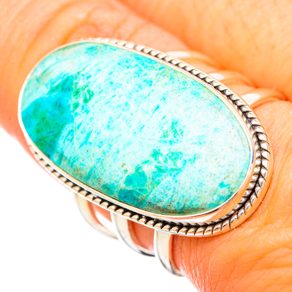 Peruvian Chrysocolla Rings handcrafted by Ana Silver Co - RING116085