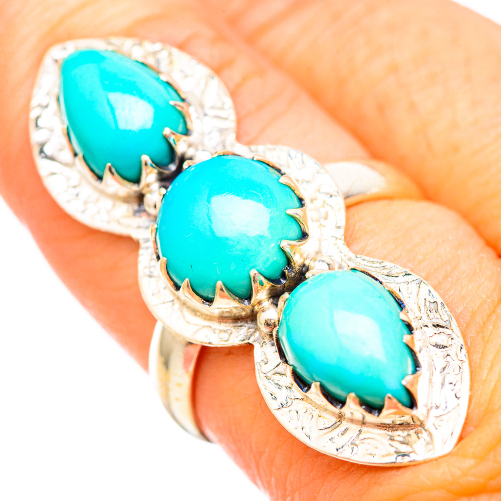 Sleeping Beauty Turquoise Rings handcrafted by Ana Silver Co - RING116088