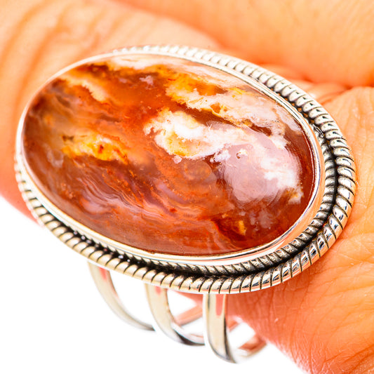 Plume Agate Rings handcrafted by Ana Silver Co - RING116098