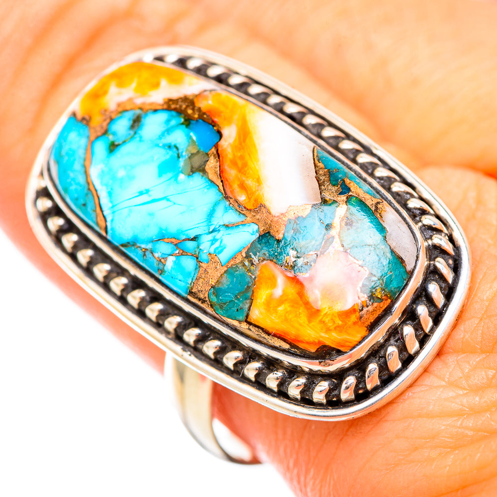 Spiny Oyster Turquoise Rings handcrafted by Ana Silver Co - RING116107