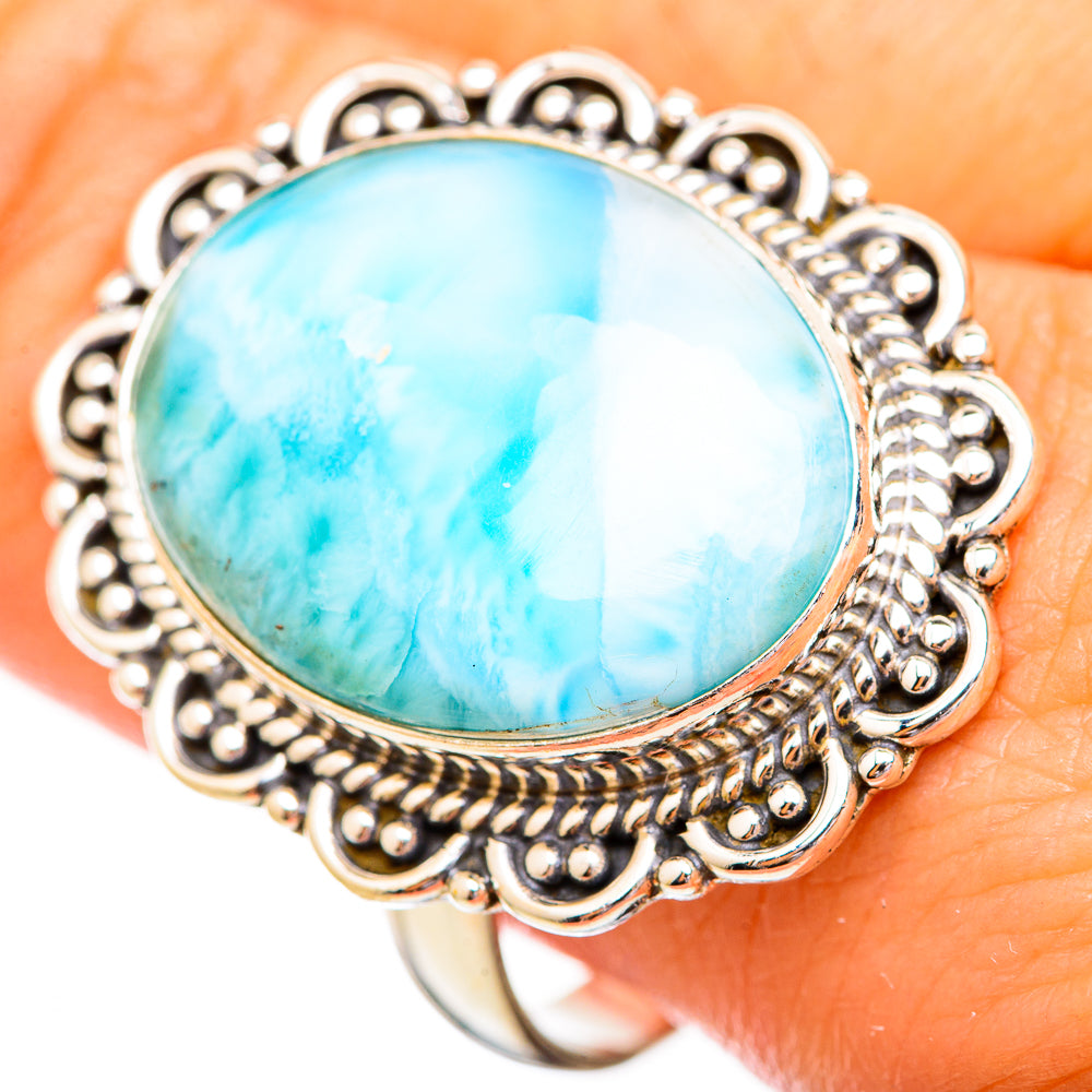 Larimar Rings handcrafted by Ana Silver Co - RING116119