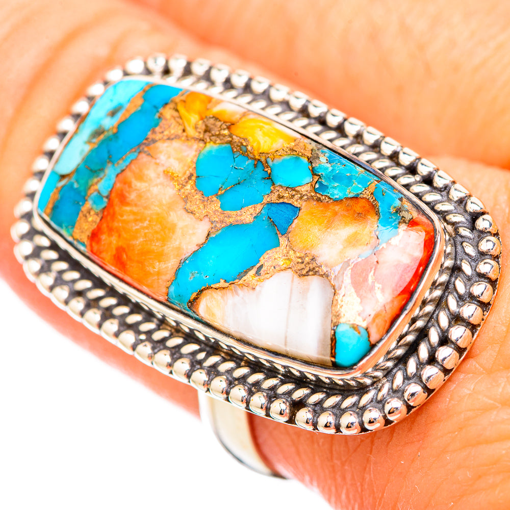 Spiny Oyster Turquoise Rings handcrafted by Ana Silver Co - RING116131