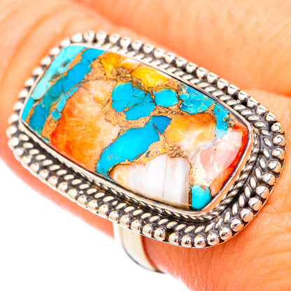 Spiny Oyster Turquoise Rings handcrafted by Ana Silver Co - RING116131