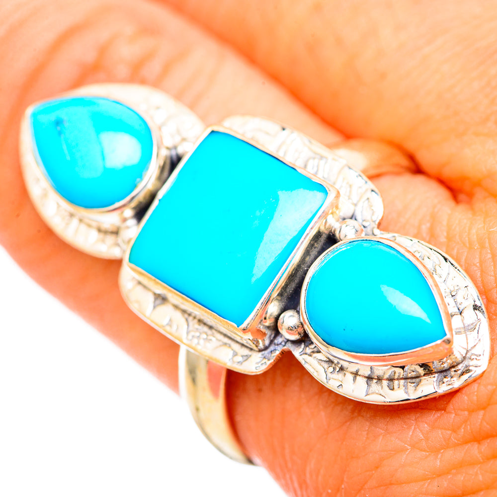 Sleeping Beauty Turquoise Rings handcrafted by Ana Silver Co - RING116135