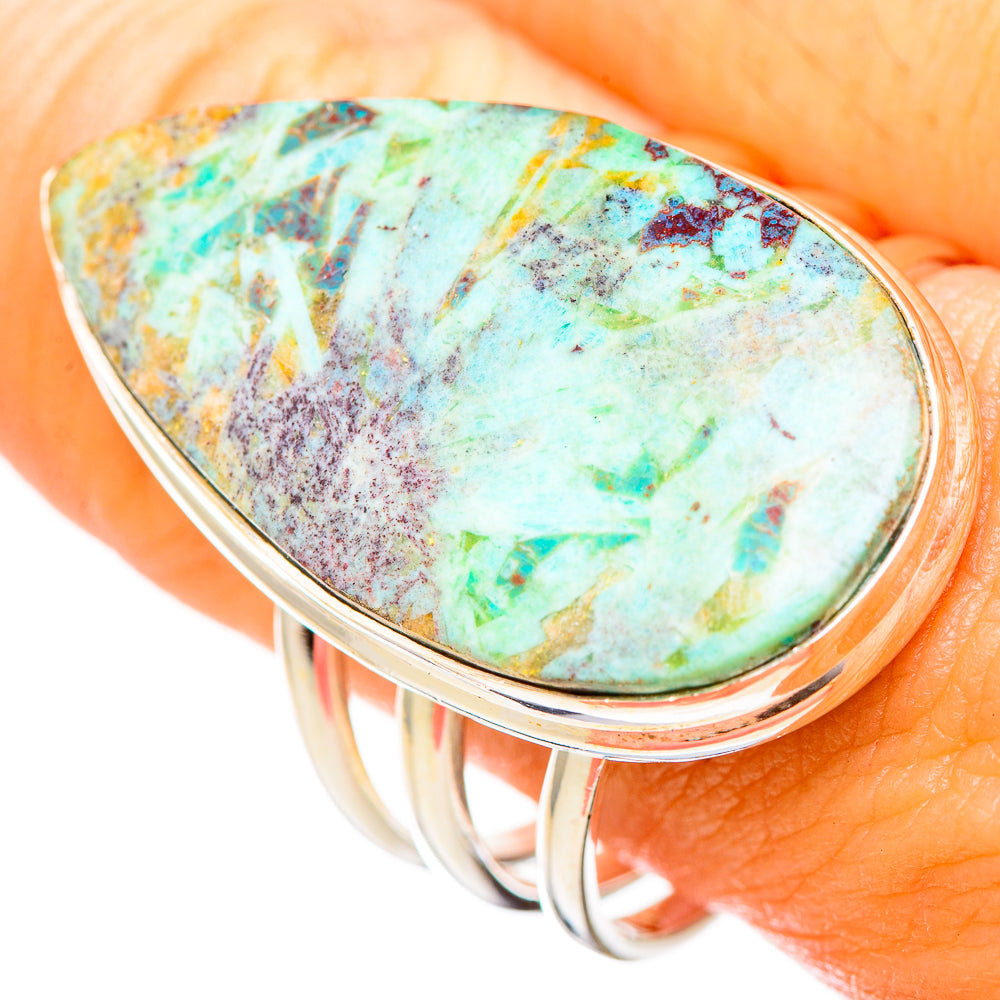 Peruvian Chrysocolla Rings handcrafted by Ana Silver Co - RING116145