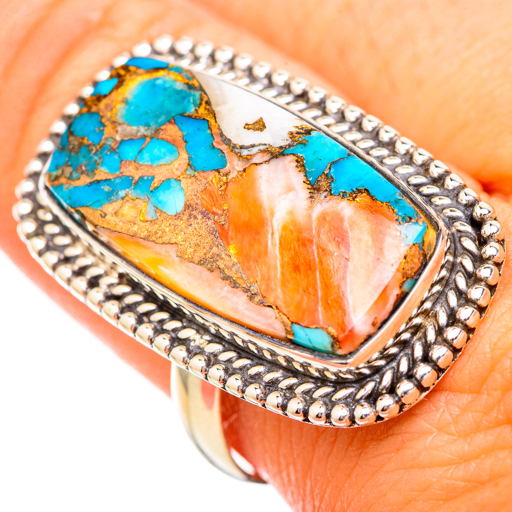 Spiny Oyster Turquoise Rings handcrafted by Ana Silver Co - RING116156