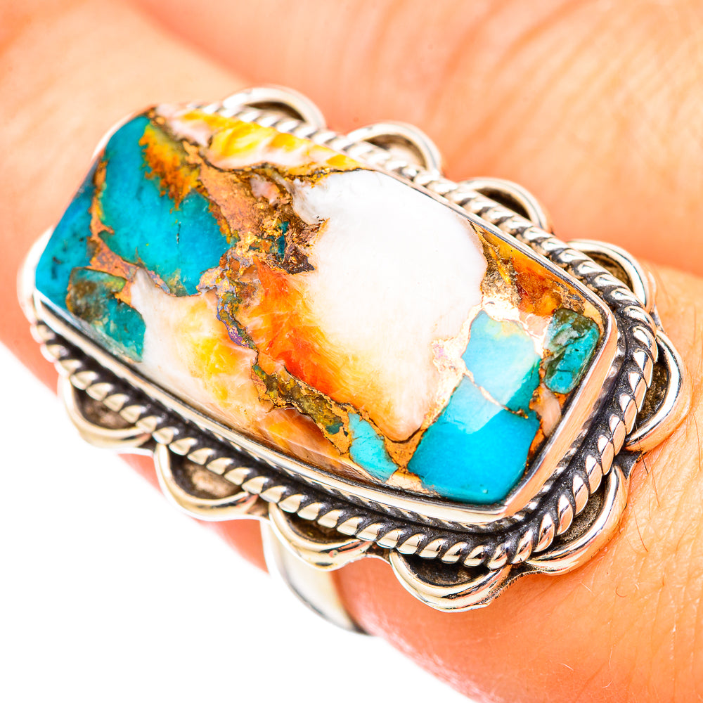 Spiny Oyster Turquoise Rings handcrafted by Ana Silver Co - RING116157