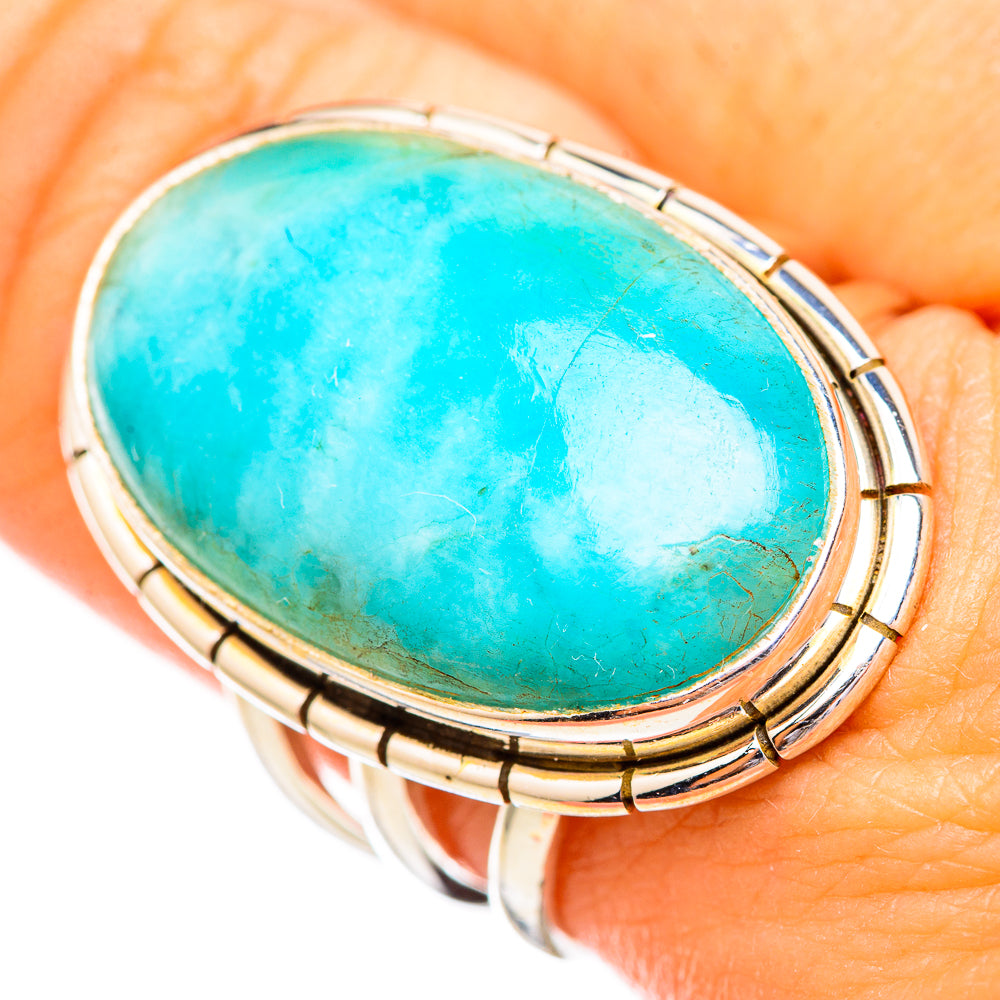 Peruvian Amazonite Rings handcrafted by Ana Silver Co - RING116159
