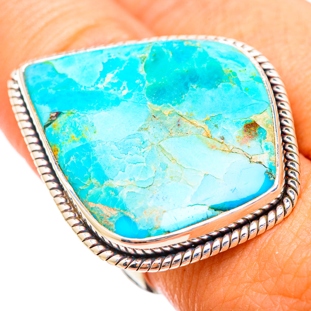 Peruvian Chrysocolla Rings handcrafted by Ana Silver Co - RING116167