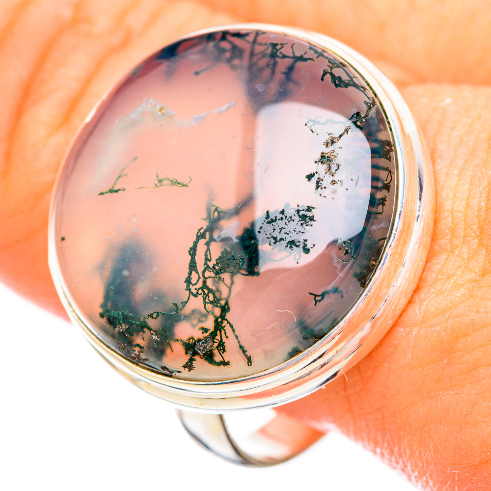 Green Moss Agate Rings handcrafted by Ana Silver Co - RING116171