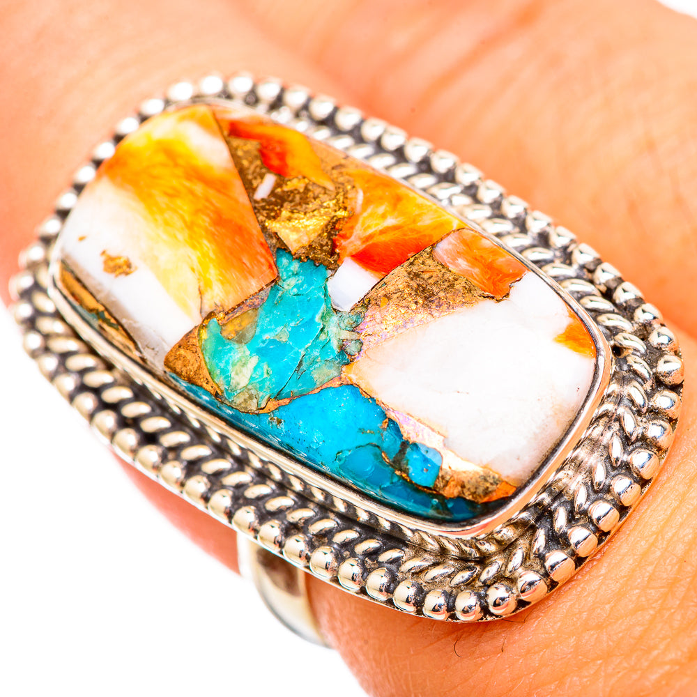 Spiny Oyster Turquoise Rings handcrafted by Ana Silver Co - RING116182
