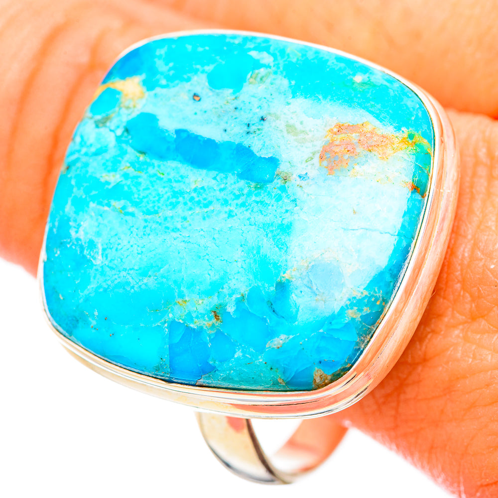 Peruvian Chrysocolla Rings handcrafted by Ana Silver Co - RING116187