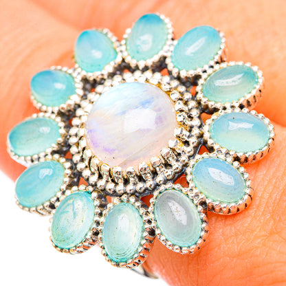 Rainbow Moonstone Rings handcrafted by Ana Silver Co - RING116195